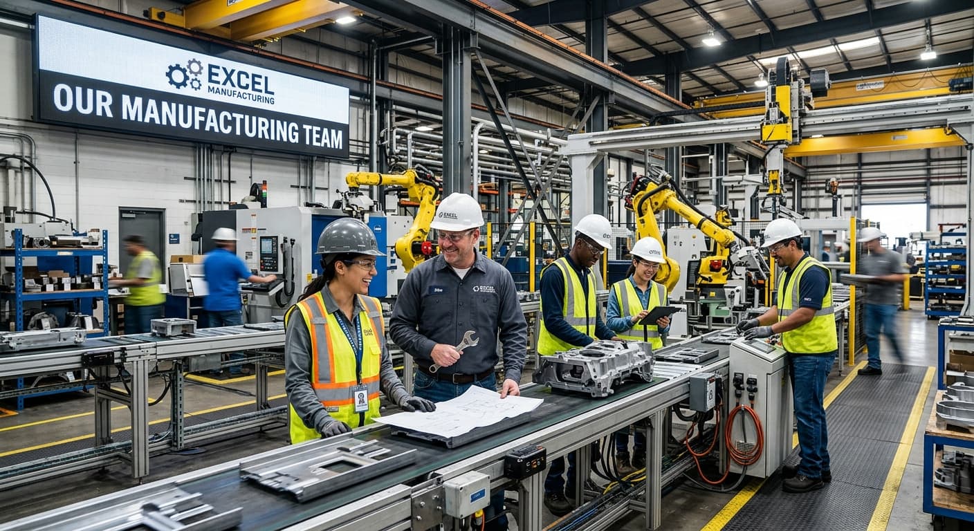 A professional team at work, illustrative